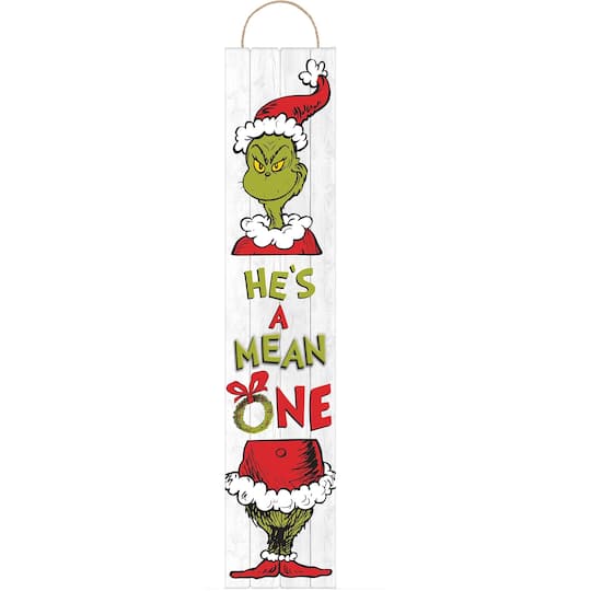 Christmas Grinch Large Wood Plank Sign
